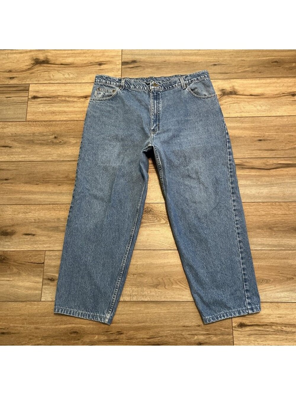 Men's Carhartt Tapered Denim Jeans SZ 42x30 Blue Cotton B17 DST